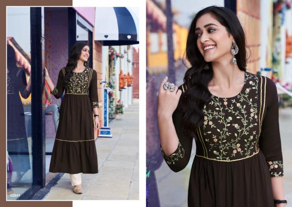 Kalaroop Zoya Beautiful Rayon Festive Wear Long Kurti 